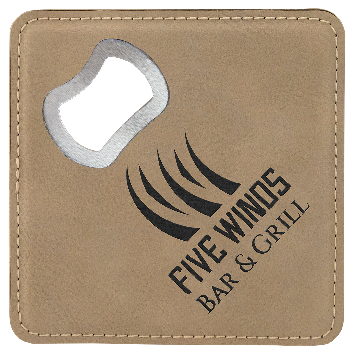 Leatherette 4" Coaster/Bottle Opener