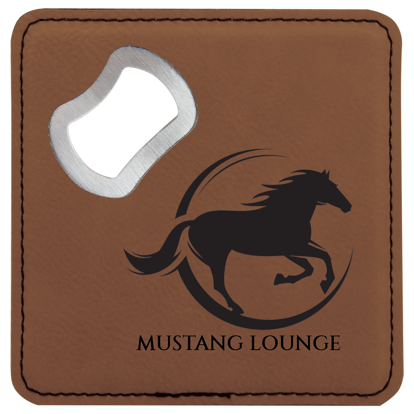 Leatherette 4" Coaster/Bottle Opener