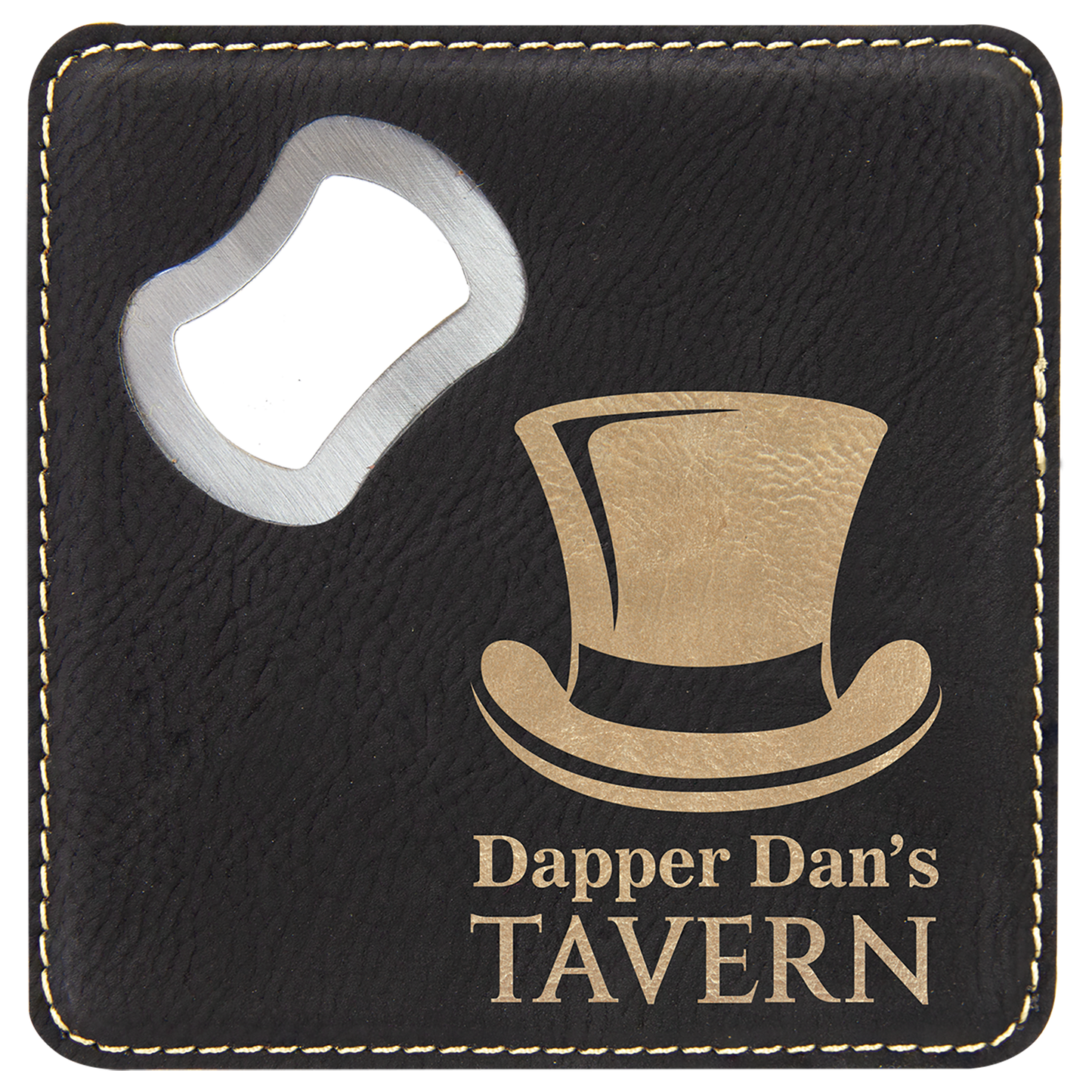 Leatherette 4" Coaster/Bottle Opener