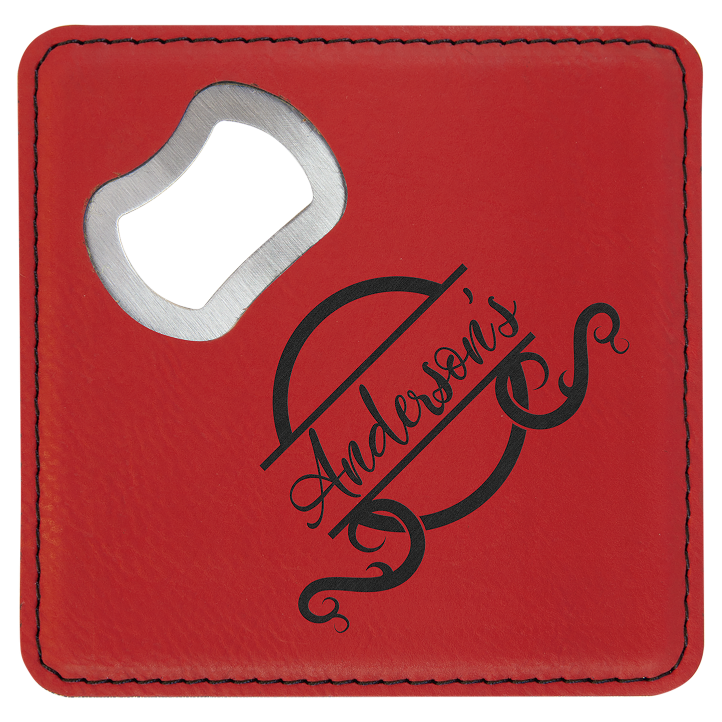 Leatherette 4" Coaster/Bottle Opener