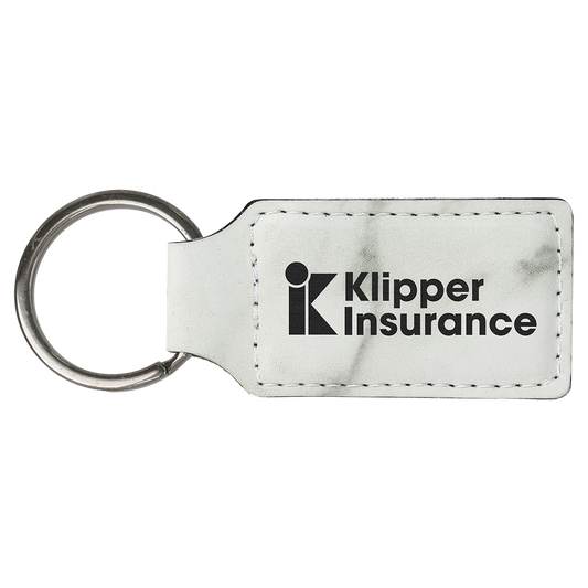 Leatherette Rectangle Keychain