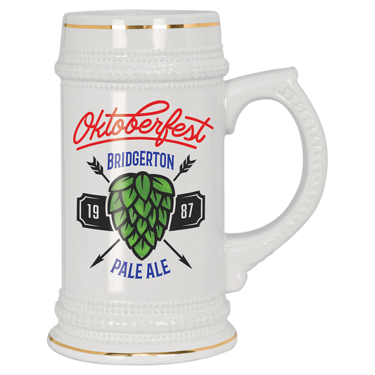 18 oz. White Ceramic Stein